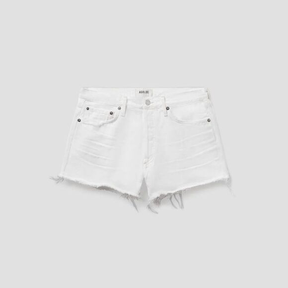 NWT AGOLDE PARKER VINTAGE CUT OFF SHORT in white - Picture 13 of 14